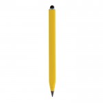 Lápis de alumínio reciclado com ponta tátil e tinta infinita cor amarelo quinta vista