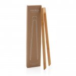 Pinças para servir de bambu cor castanho vista com caixa