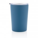 Caneca térmica de aço reciclado com pega cor azul quarta vista