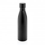 Elegante garrafa metálica de aço reciclado cor preto quinta vista