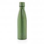 Elegante garrafa metálica de aço reciclado cor verde-escuro segunda vista