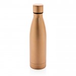 Elegante garrafa metálica de aço reciclado cor dourado quinta vista