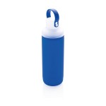 Garrafa com bolsa de silicone personalizável cor azul