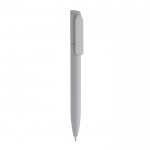 Mini caneta ecológica com rotação e tinta azul Dokumental® cor prateado