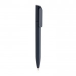 Mini caneta ecológica com rotação e tinta azul Dokumental® cor azul-marinho