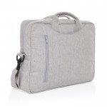 Bolsa para PC de algodão reciclado com bolso frontal 15,4” cor cinzento