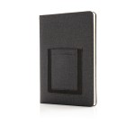 Caderno com bolso para telemóvel na capa cor cinzento-escuro