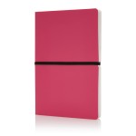 Caderno de capa mole em várias cores com logo cor cor-de-rosa