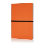Caderno de capa mole em várias cores com logo cor cor-de-laranja