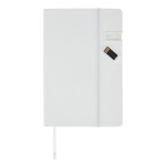 Caderno A5 promocional branco con pen USB