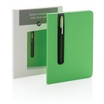 Caderno publicitário com caixa - verde