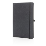 Caderno com logo na capa em couro reciclado cor cinzento-escuro
