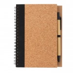 Caderno com espiral e tampa de cortiça cor preto terceira vista