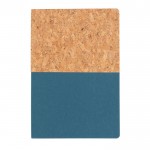 Caderno de cortiça e kraft cor azul terceira vista