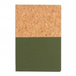 Caderno de cortiça e kraft cor verde terceira vista