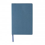 Bloco de notas capa dura com certificação FSC cor azul segunda vista