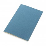 Caderno de capa mole e certificação FSC cor azul quarta vista