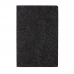 Caderno de feltro de materiais reciclados A5 folhas com linhas cor preto terceira vista