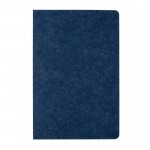 Caderno de feltro de materiais reciclados A5 folhas com linhas cor azul terceira vista