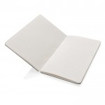 Caderno de feltro de materiais reciclados A5 folhas com linhas cor azul quarta vista