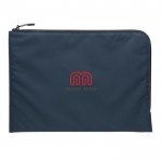 Elegante bolsa minimalista para portátil cor azul-marinho segunda vista com logo