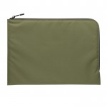 Elegante bolsa minimalista para portátil cor verde militar segunda vista