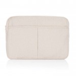 Bolsa para PC de algodão reciclado com bolsos frontais 15,6” cor branco-sujo terceira vista