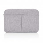 Bolsa para PC de algodão reciclado com bolsos frontais 15,6” cor cinzento terceira vista