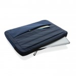 Bolsa para PC de RPET com costuras e bolso frontal 15,6” cor azul-marinho quarta vista