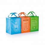 Três sacos para reciclagem personalizados