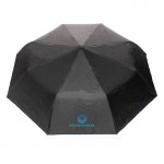 Pequeno guarda-chuva dobrável de duas cores cor azul-marinho vista com logo