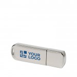 USB minimalista de metal com logotipo vista principal