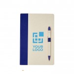 Set de caderno/caneta, cartão reciclado, folhas A5 pautadas vista principal