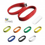 Pulseiras USB compactas de silicone em várias cores