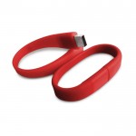 Pulseira USB compacta de silicone cor vermelho