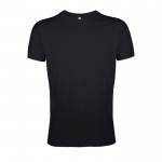 T-shirt com gola redonda para publicidade cor preto
