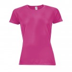 T-shirt desportiva de mulher personalizável cor fúcsia