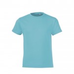 T-shirt de tamanho infantil para oferecer cor azul-celeste
