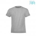 T-shirt de tamanho infantil para oferecer cor cinzento mesclado