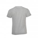 T-shirt de tamanho infantil para oferecer cor cinzento mesclado vista posterior
