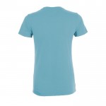 T-shirt de mulher em algodão para empresas cor azul-celeste vista posterior