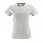 T-shirt de mulher em algodão para empresas cor cinzento-claro mesclado