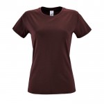 T-shirt de mulher em algodão para empresas cor grená