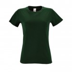 T-shirt de mulher em algodão para empresas cor verde-escuro