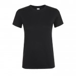 T-shirt de mulher em algodão para empresas cor preto