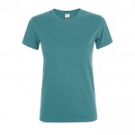 T-shirt de mulher em algodão para empresas cor turquesa