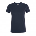 T-shirt de mulher em algodão para empresas cor azul-marinho