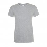 T-shirt de mulher em algodão para empresas cor cinzento mesclado