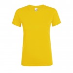 T-shirt de mulher em algodão para empresas cor amarelo-escuro