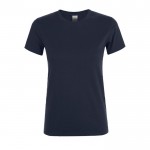 T-shirt de mulher em algodão para empresas cor azul-escuro
